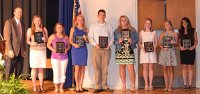 Class of 2013 Scholarship Recipients : L-R, Sandy Stephenson, Lizzie Tart, Courtney Penny, Kayla Orringer, Colby Lipscomb, Abby Durham, Ashton Crabtree, Paige Barbour & Navneet Atwall.