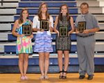 Class of 2012 Scholarship Recipients (L to R) Cara Pace, Kaylee LaCerda, Amber Suits and Calvin Ferguson